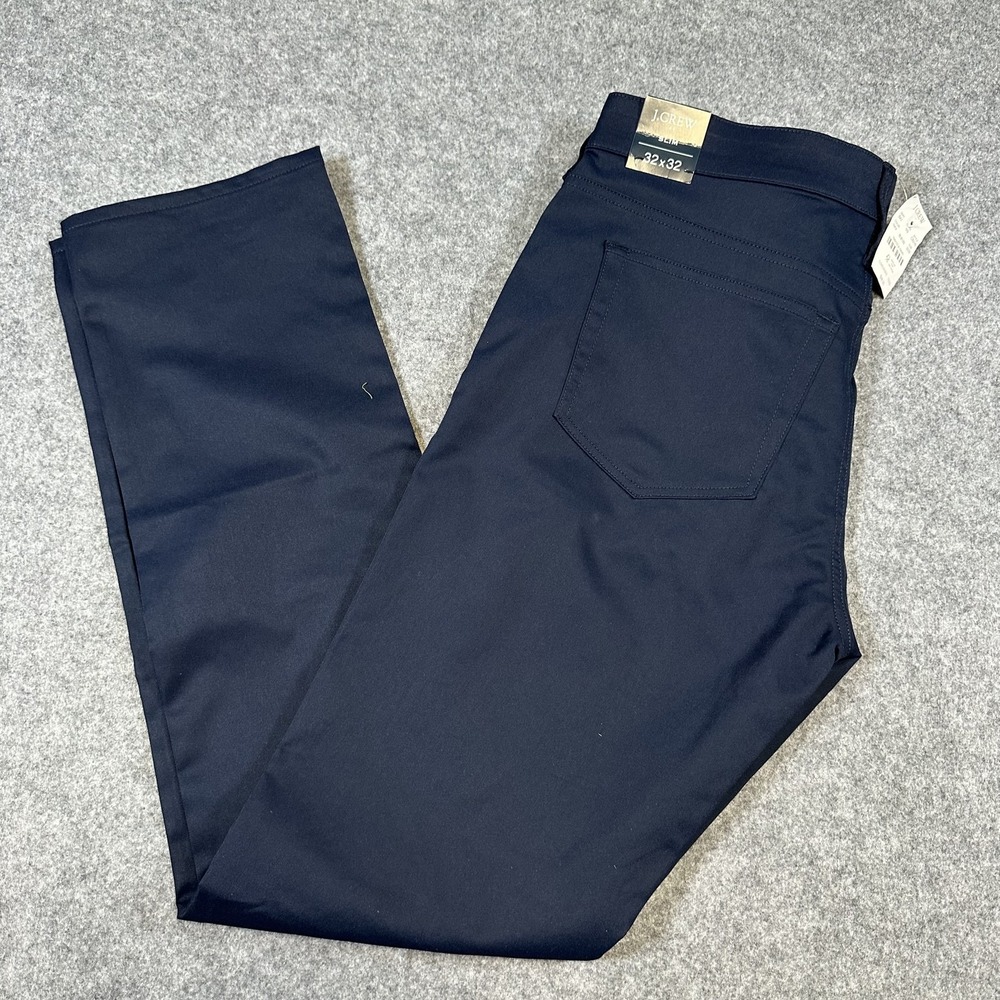 J Crew Pants Mens 32x32 Navy Blue Slim Flex Stretch Chino Dress Casual New Tags